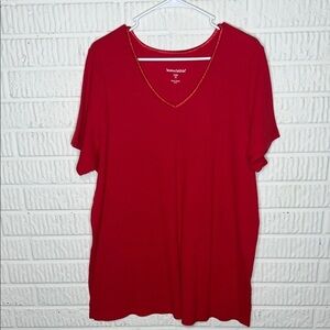 Women Within Red Short Sleeve Thermal Top